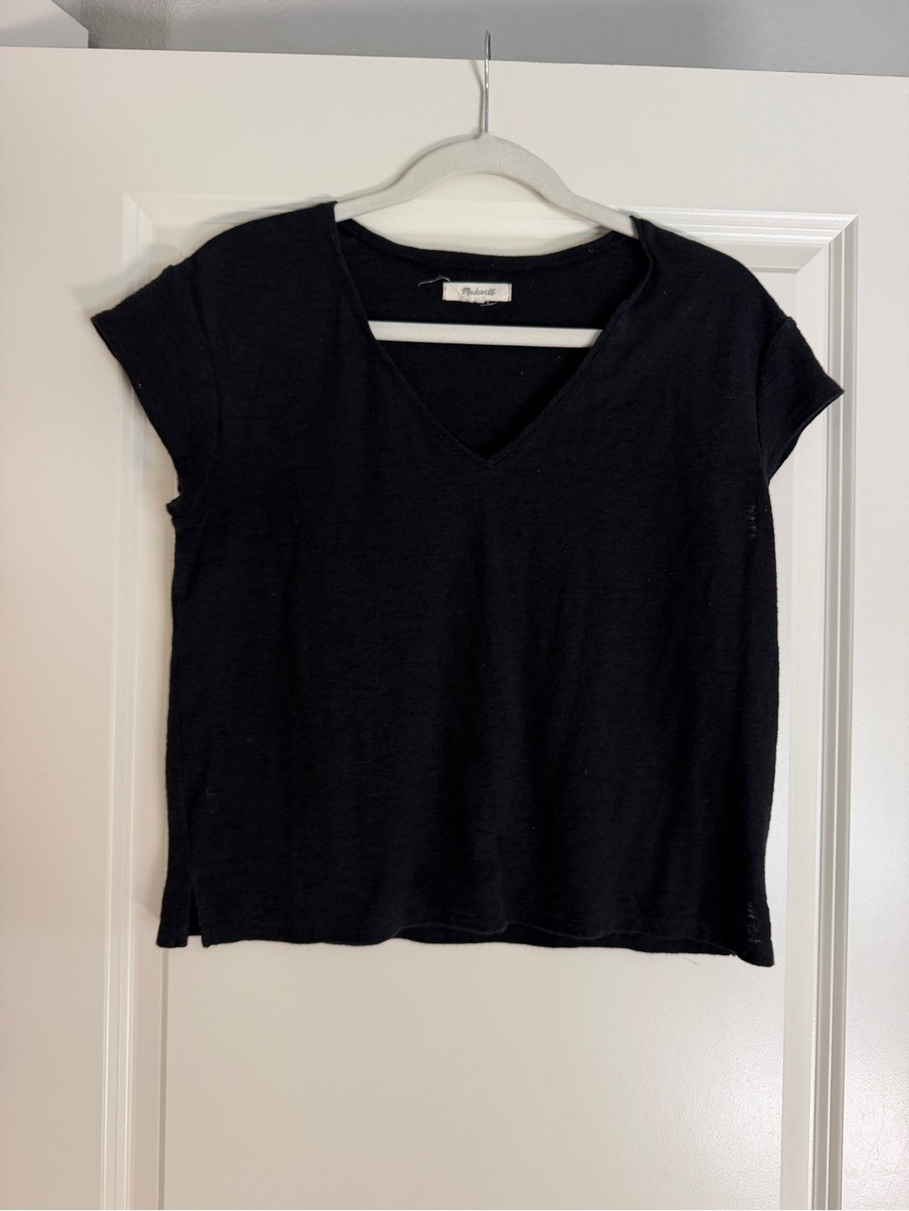 Madewell Classic Black V-Neck Women's Top